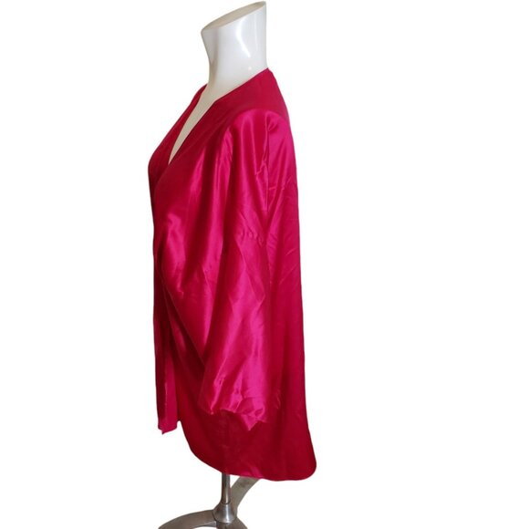 Victoria's Secret Vintage 80s 90s Women's Silk Wrap Kimono Fuschia Sz One Size - Picture 4 of 6